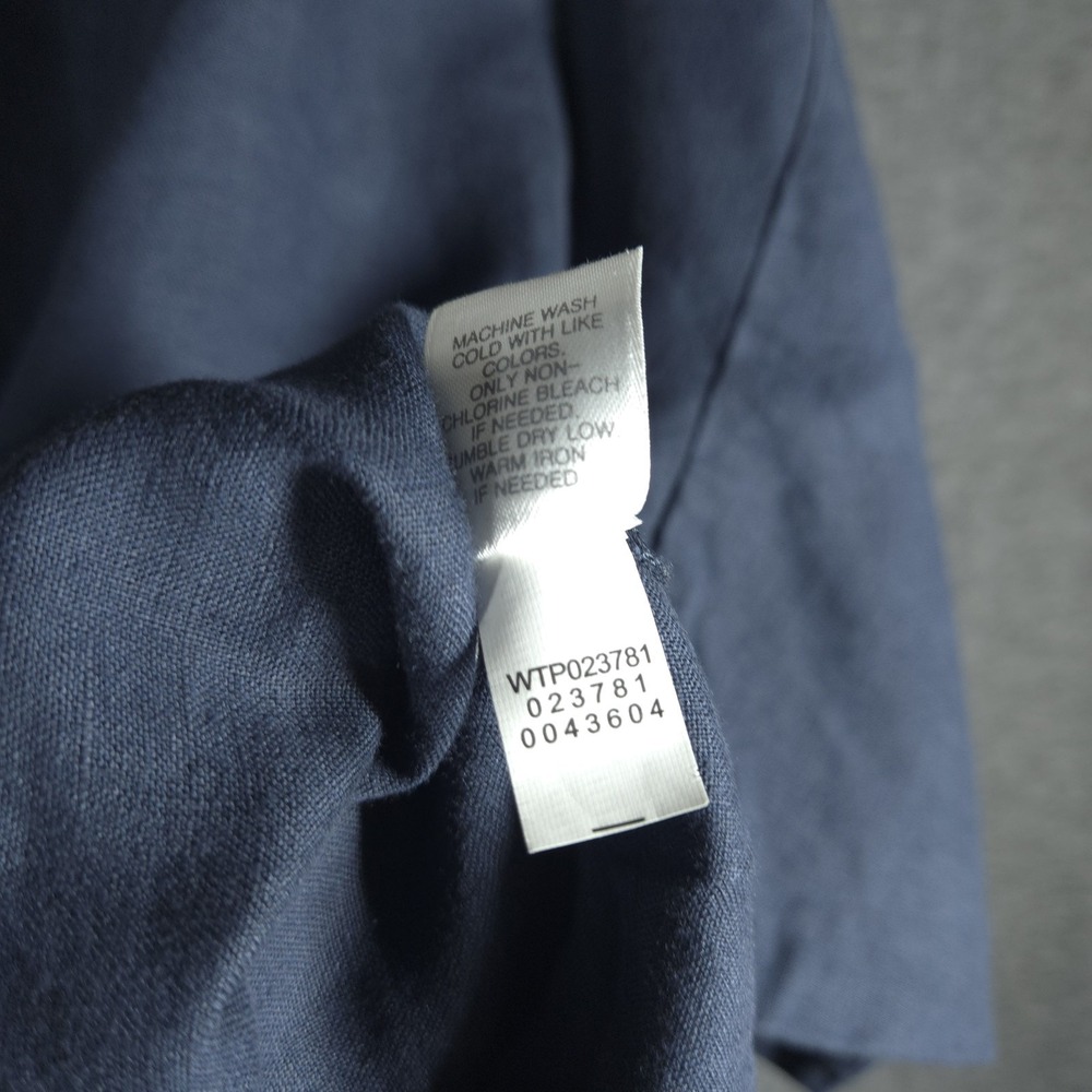 Pure Jill Linen Tunic Top S Blue Minimalist Lagenlook Oversized Bell Sleeve - Picture 7 of 10